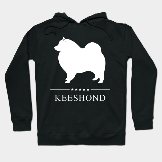 Keeshond Dog White Silhouette Hoodie by millersye